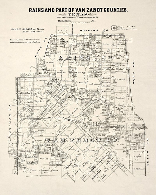 Rains County Texas - Gast 1870  Poster Print by Gast Gast # TXRA0004