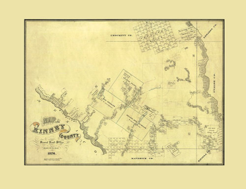 Kinney County Texas - Blau 1876  Poster Print by Blau Blau # TXKI0005