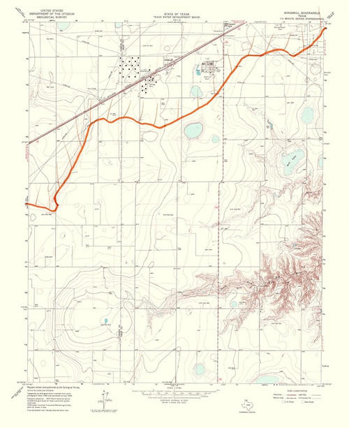 Kingsmill Texas Quad - USGS 1967 Poster Print by USGS USGS # TXKI0001