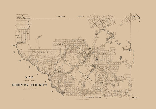Kinney County Texas -1879 Poster Print by Unknown Unknown # TXKI0006