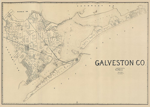 Galveston County Texas - Pressler 1891  Poster Print by Pressler Pressler # TXGA0064