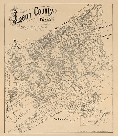 Leon County Texas - Walsh 1879  Poster Print by Walsh Walsh # TXLE0004
