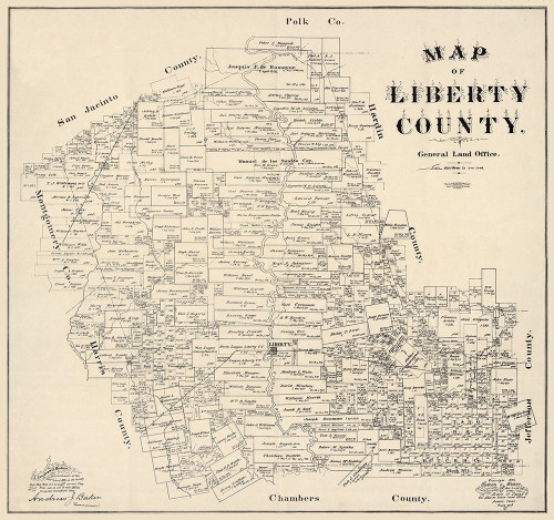 Liberty County Texas - Baker 1895  Poster Print by Baker Baker # TXLI0004
