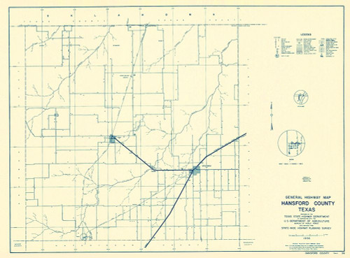 Hansford Texas - Highway Dept 1940 Poster Print by Highway Dept Highway Dept # TXHA0002