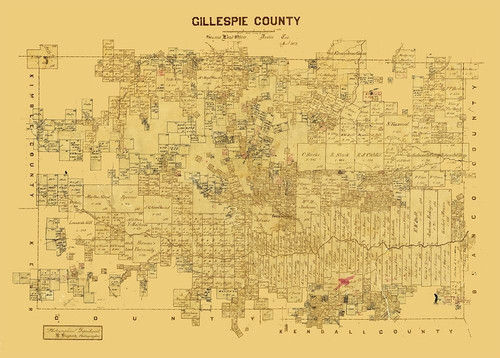 Gillespie County Texas -1873 Poster Print by Unknown Unknown # TXGI0002