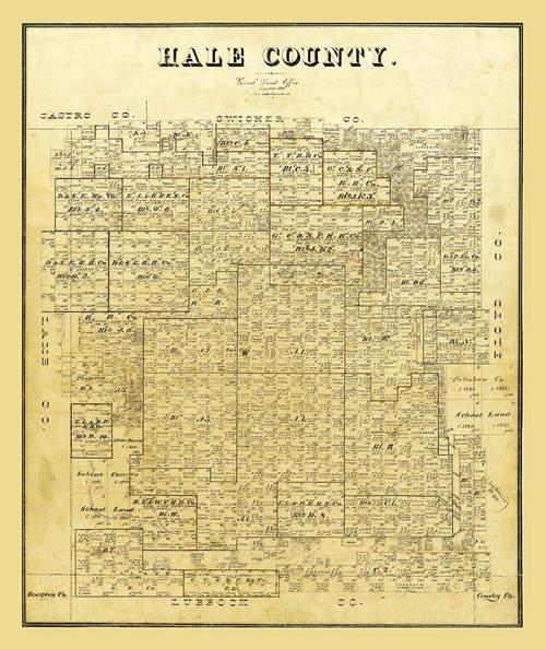 Hale County Texas - 1895 Poster Print by Unknown Unknown # TXHA0005
