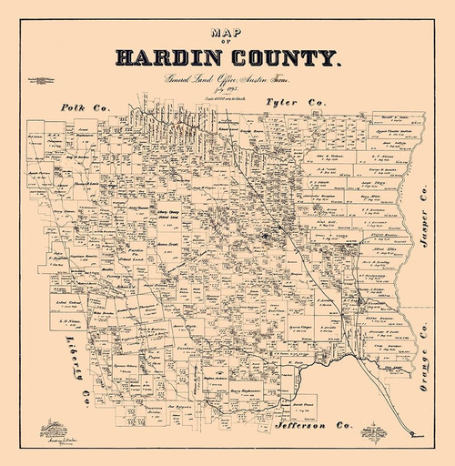 Hardin County Texas - Baker 1895 Poster Print by Baker Baker # TXHA0011