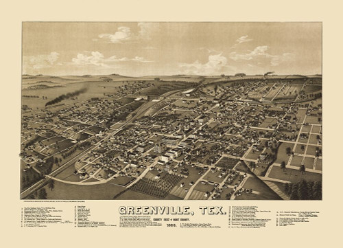Greenville Texas - Norris 1886 Poster Print by Norris Norris # TXGR0001