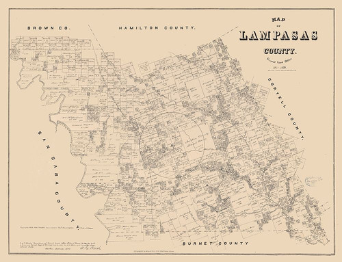 Lampasas County Texas - Walsh 1879  Poster Print by Walsh Walsh # TXLA0009
