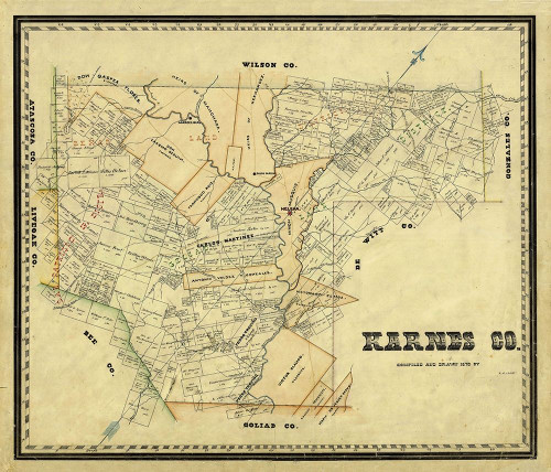 Karnes County Texas - Arlitt 1870  Poster Print by Arlitt Arlitt # TXKA0001
