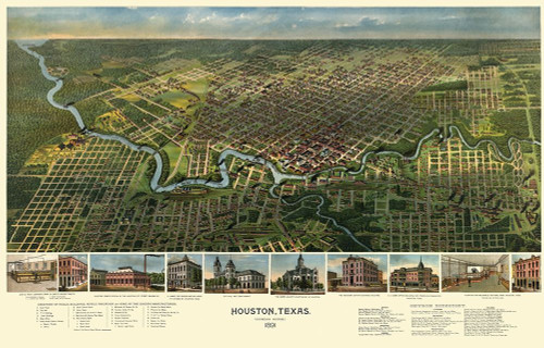 Houston Texas - Westyard 1891 Poster Print by Westyard Westyard # TXHO0006