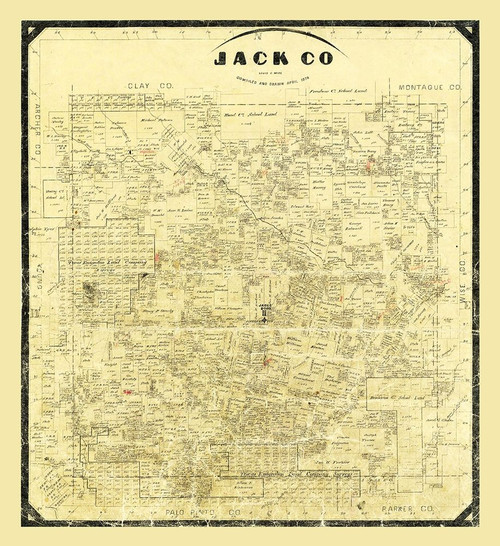 Jack County Texas - Wise 1878 Poster Print by Wise Wise # TXJA0003