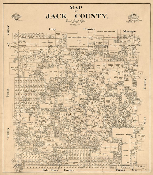 Jack County Texas - Baker 1896  Poster Print by Baker Baker # TXJC0001