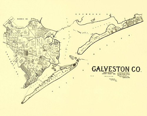 Galveston Texas Landowner - Land Office 1892 Poster Print by Land Office Land Office # TXGA0007 Galveston Texas Landowner - Land Office 1892 Poster Print by Land Office Land Office # TXGA0007