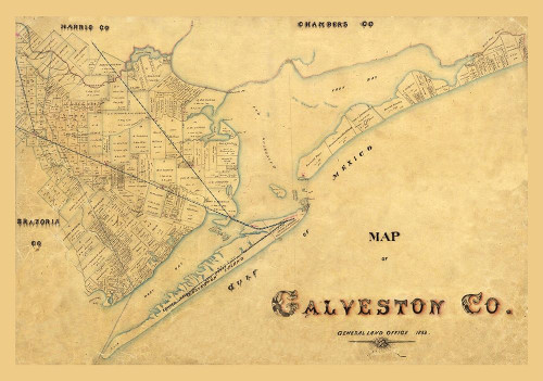 Galveston County Texas - 1897 Poster Print by Unknown Unknown # TXGA0061