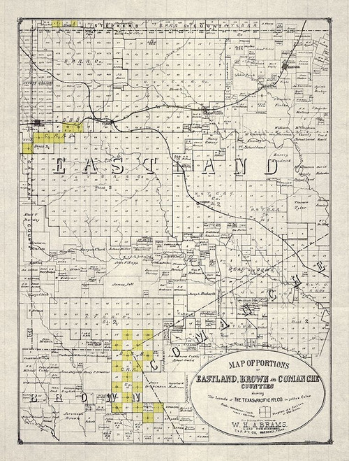 Eastland, Brown, Comanche County Texas -1890 Poster Print by Unknown Unknown # TXEA0006