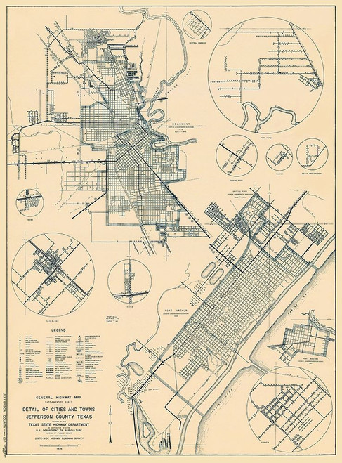 Jefferson Texas - Highway Dept 1936 Poster Print by Highway Dept Highway Dept # TXJE0003