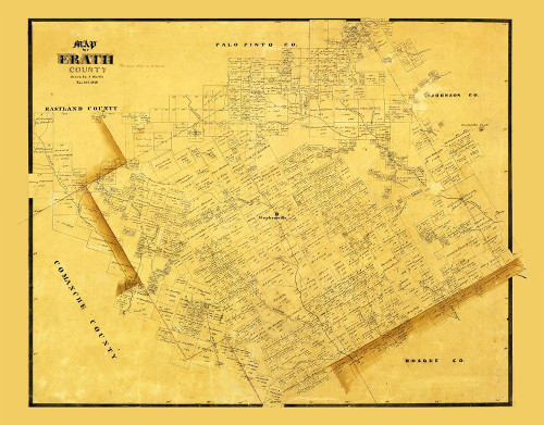 Erath County Texas - Martin 1856 Poster Print by Martin Martin # TXER0001