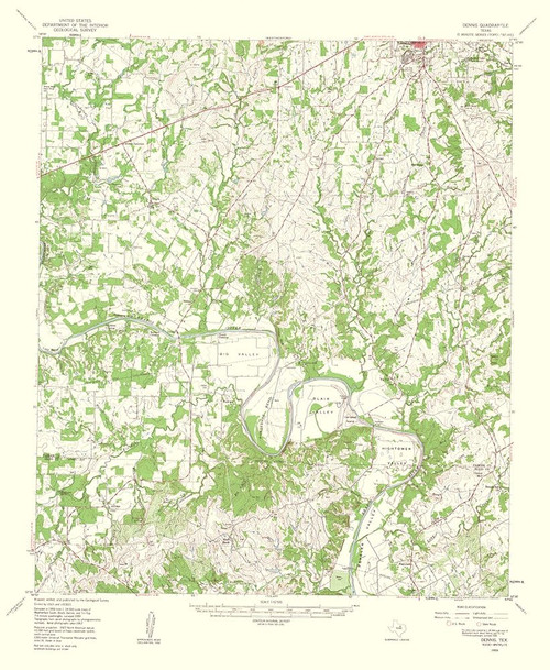 Dennis Texas Quad - USGS 1960 Poster Print by USGS USGS # TXDE0010