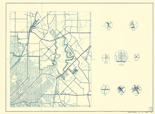 Dallas Texas Cities 3 of 4 - Highway Dept 1936 Poster Print by Highway Dept Highway Dept # TXDA0007