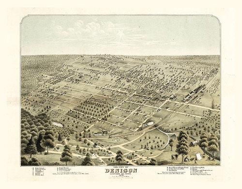 Denison Texas - Morse 1876  Poster Print by Morse Morse # TXDE0017