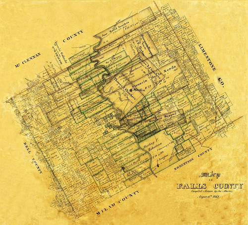 Falls County Texas - Martin 1868 Poster Print by Martin Martin # TXFA0002