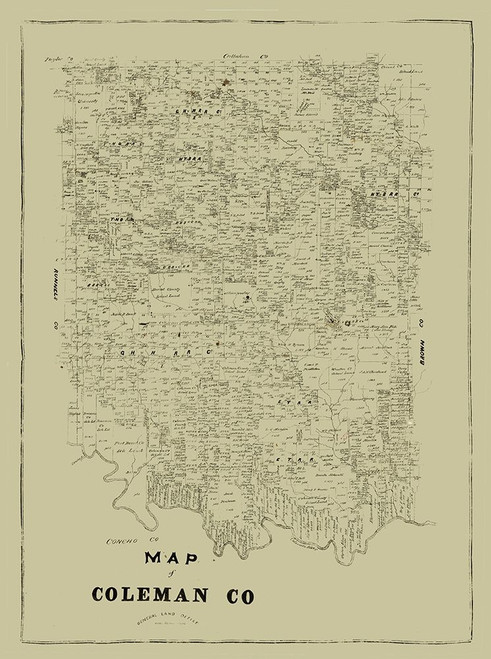 Coleman County Texas Poster Print by Unknown Unknown # TXCO0030