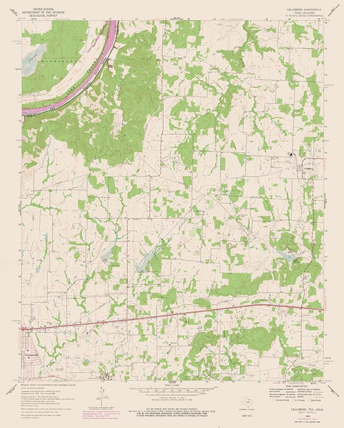 Callisburg Texas Quad - USGS 1960 Poster Print by USGS USGS # TXCT0007