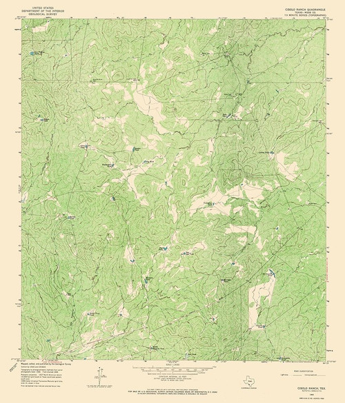 Cibolo Ranch Texas Quad - USGS 1965 Poster Print by USGS USGS # TXCR0003