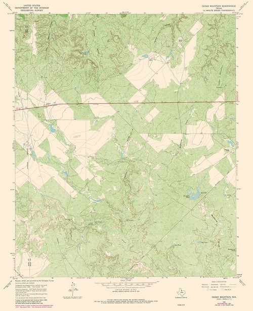 Cedar Mountain Texas Quad - USGS 1981 Poster Print by USGS USGS # TXCM0001