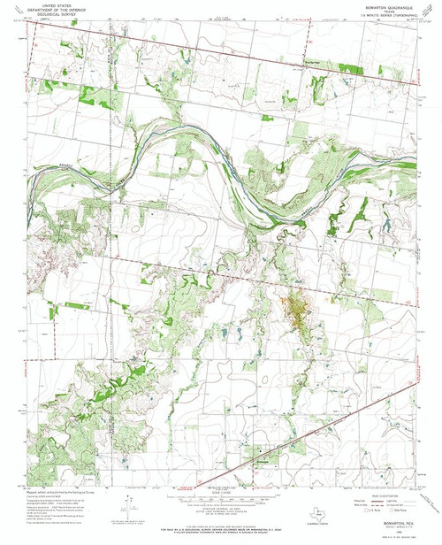 Bomarton Texas Quad - USGS 1966 Poster Print by USGS USGS # TXBO0006