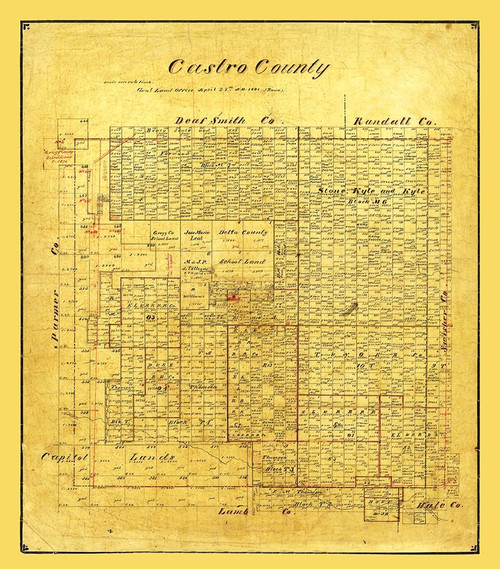 Castro County Texas - Pressler 1891 Poster Print by Unknown Unknown # TXCA0017