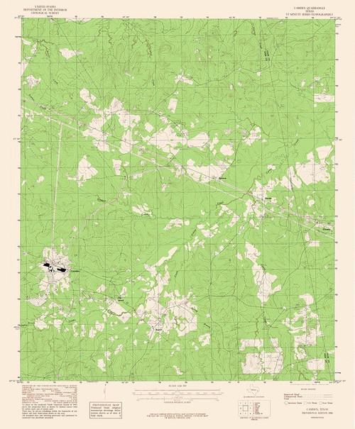 Camden Texas Quad - USGS 1979 Poster Print by USGS USGS # TXCT0005