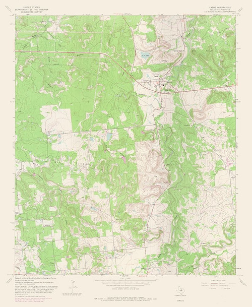 Caddo Texas Quad - USGS 1967 Poster Print by USGS USGS # TXCT0012