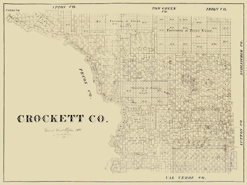 Crockett County Texas -1894 Poster Print by Unknown Unknown # TXCC0011