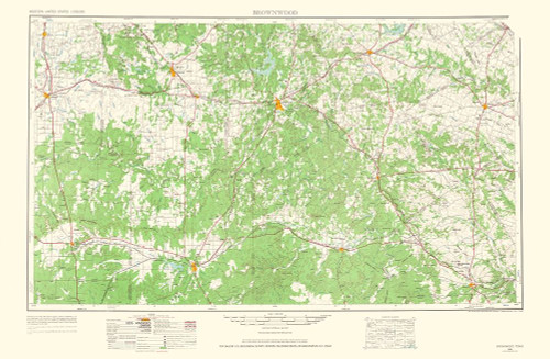 Brownwood Texas Quad - USGS 1965 Poster Print by USGS USGS # TXBR0005