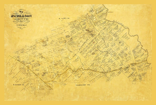 Burleson County Texas - Martin 1856 Poster Print by Martin Martin # TXBU0008