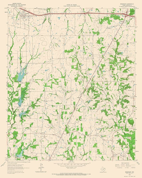 Brashear Texas Quad - USGS 1962 Poster Print by USGS USGS # TXBR0008