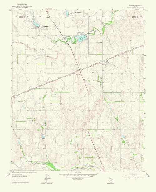 Briscoe Texas Quad - USGS 1965 Poster Print by USGS USGS # TXBR0004