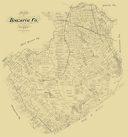 Brazoria County Texas - 1879 Poster Print by Unknown Unknown # TXBR0019