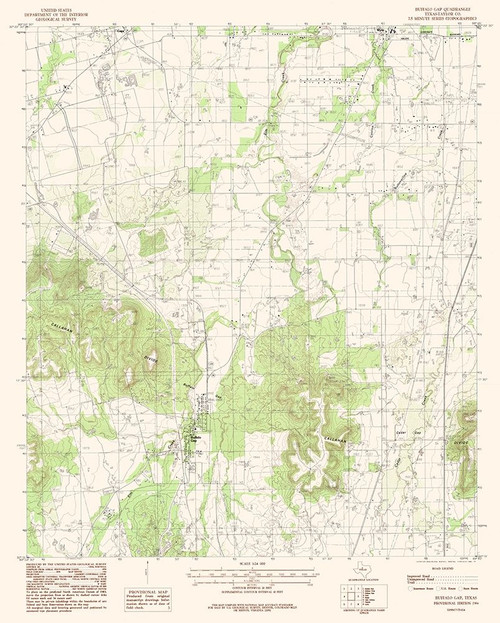 Buffalo Gap Texas Quad - USGS 1984 Poster Print by USGS USGS # TXBG0002