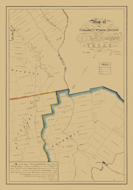 Brazoria County Texas - West 1860 Poster Print by West West # TXBR0017