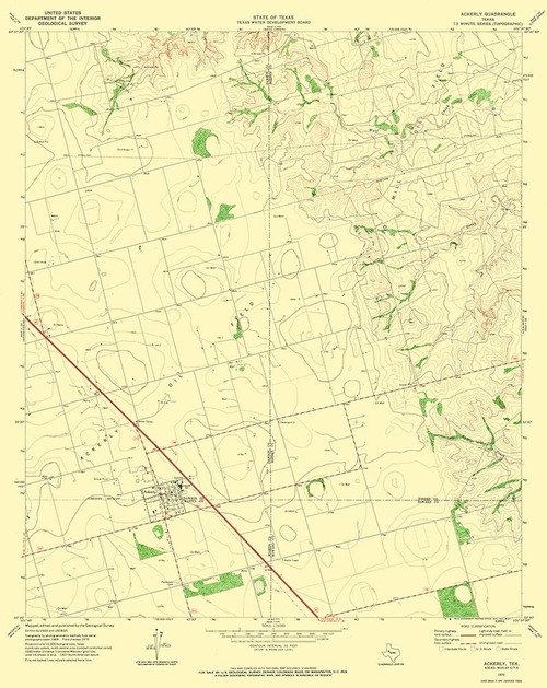 Ackerly Texas Quad - USGS 1970 Poster Print by USGS USGS # TXAC0004