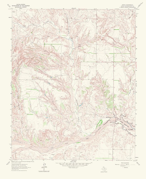Abra Texas Quad - USGS 1967 Poster Print by USGS USGS # TXAB0004