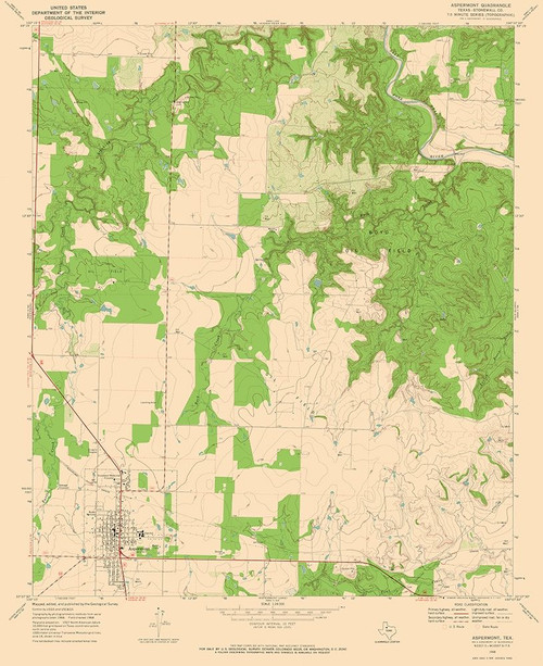 Aspermont Texas Quad - USGS 1968 Poster Print by USGS USGS # TXAS0003