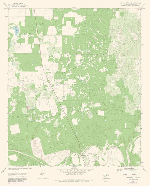 Aspermont Lake Texas Quad - USGS 1969 Poster Print by USGS USGS # TXAL0011