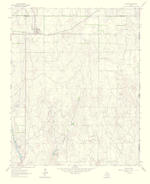 Allison Texas Quad - USGS 1965 Poster Print by USGS USGS # TXAL0004