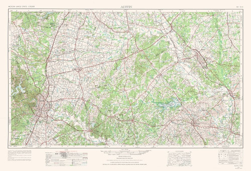 Austin Texas Quad - USGS 1954 Poster Print by USGS USGS # TXAU0008