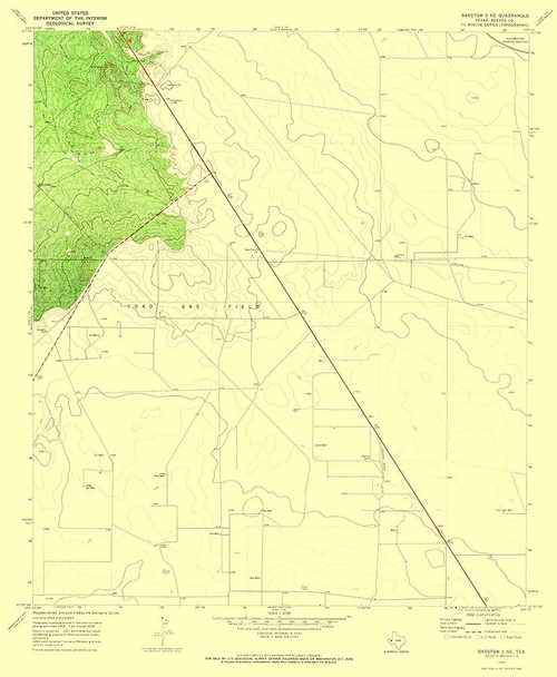 Barstow Texas Quad - USGS 1970 Poster Print by USGS USGS # TXBA0004