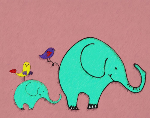Whimsy Elephant II on Pink Poster Print by Taylor Greene # TGRC195B2